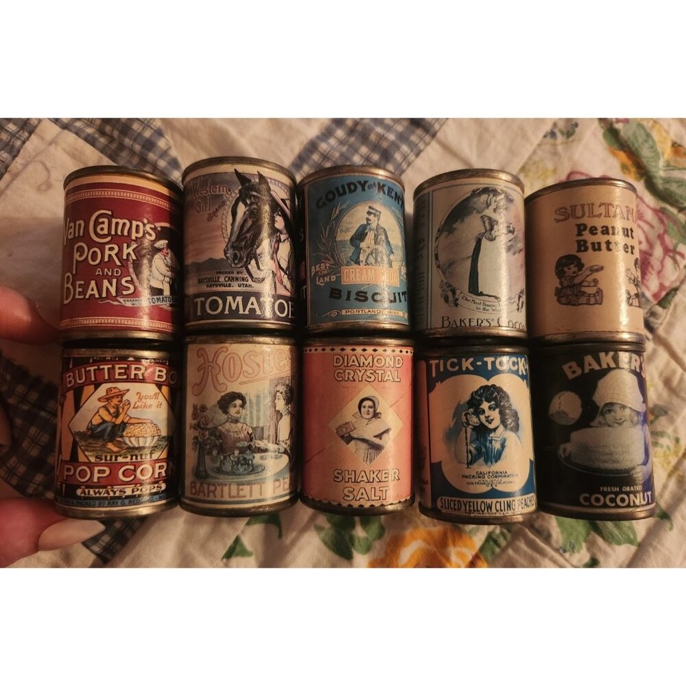 Set of 10 Vintage 1970s Style Food Can Magnets